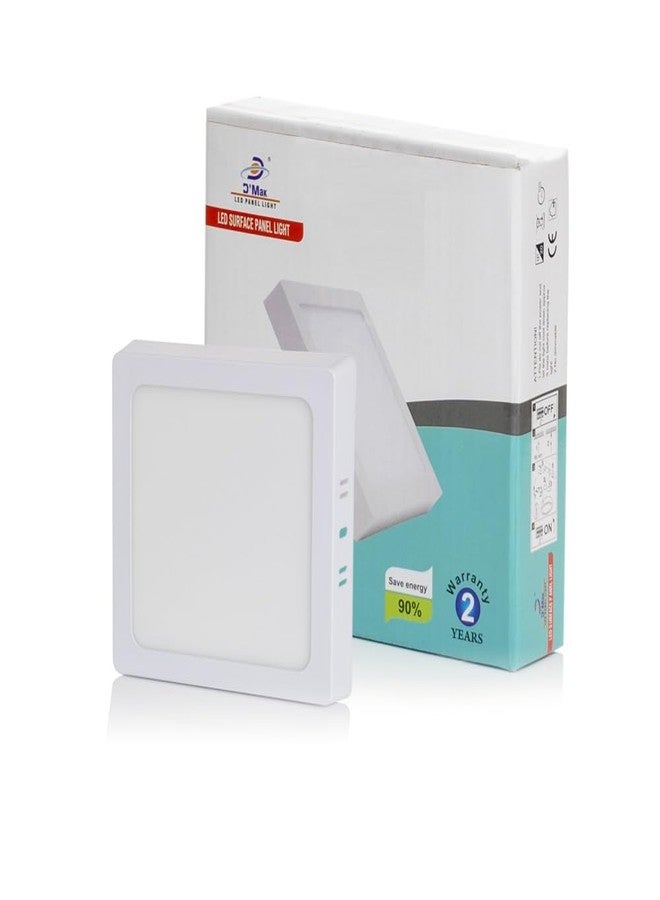 D'Mak Aluminium 12 Watts Square Led Surface Panel Light Cool White, Pack of 1 - Image 1